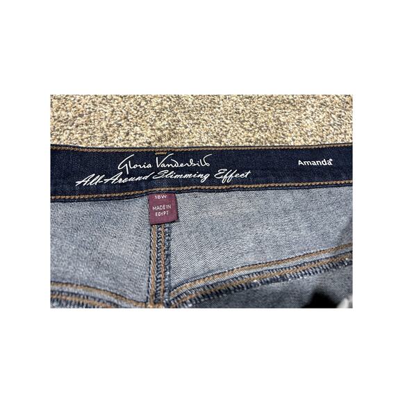 Gloria Vanderbilt All Around Slimming Effect Dark Wash Capri Jeans - Size 18W - Picture 3 of 3